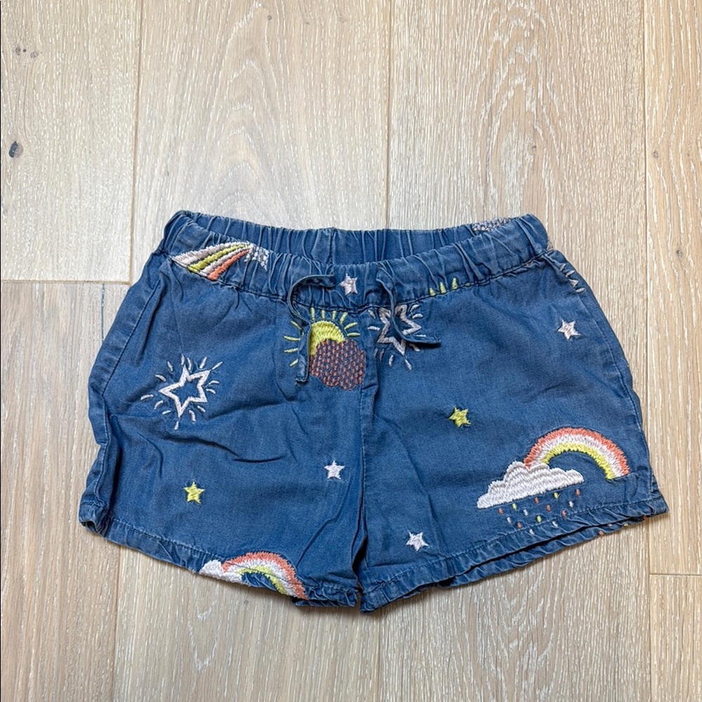 Seed Heritage Blue Embroidered Denim Shorts